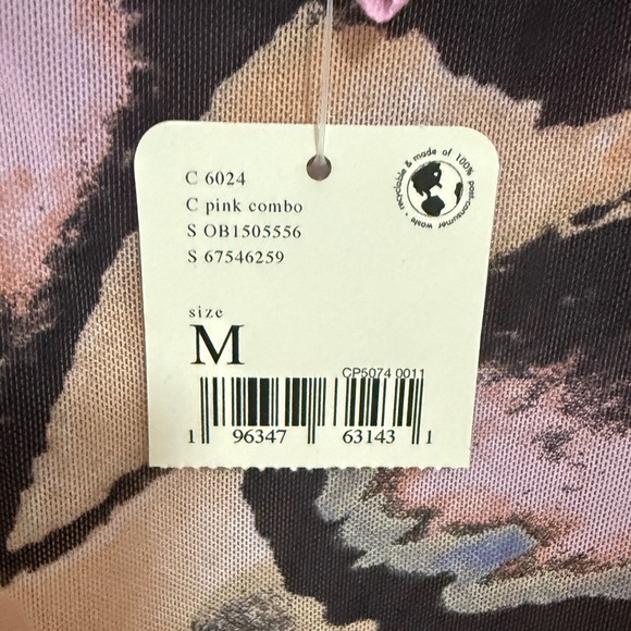 Free People Avenue Ribbon Tank Top Pink Combo Size Medium M NEW Y2K - Picture 8 of 12